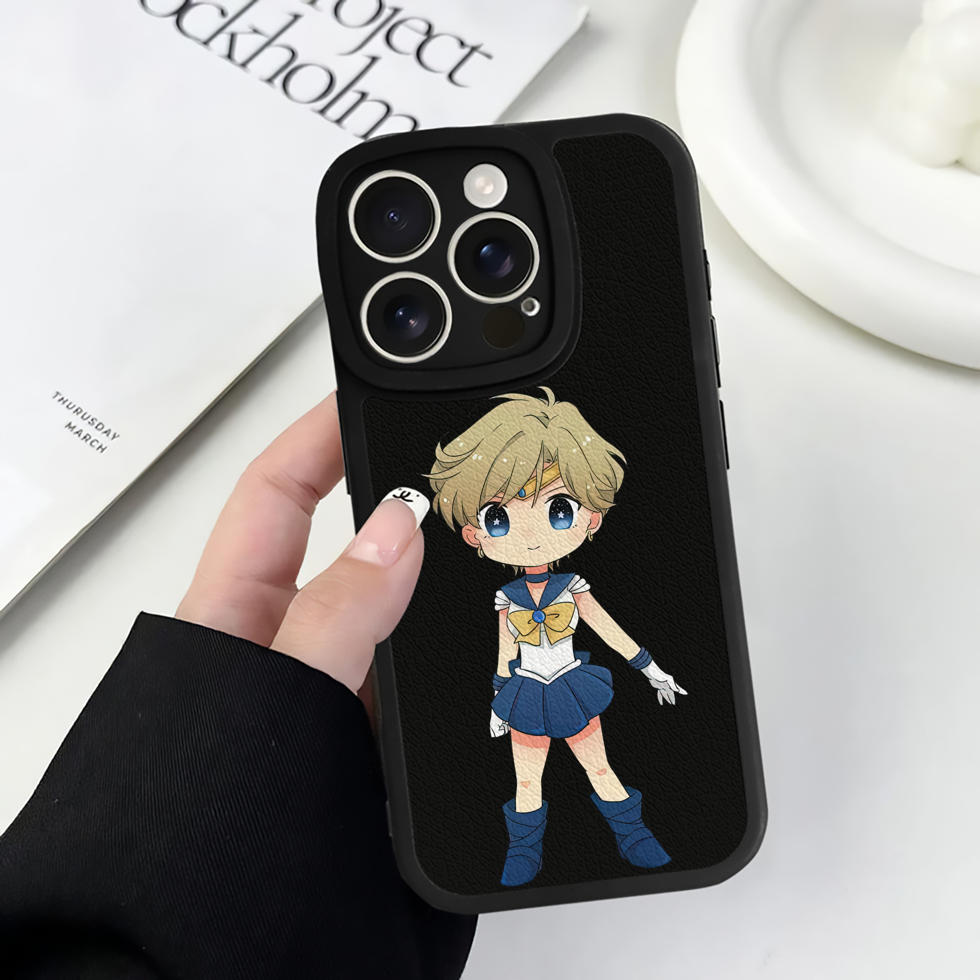 （画像用） 美少女戦士セーラームーン 天王はるか Sailor Moon Tenoh Haruka 【iPhone 16シリーズ対応】シリコンスマホケース（レザー調） 材質：シリコン